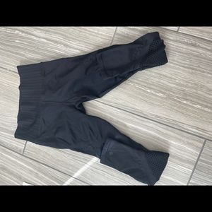 Athleta black leggings with detail on legs- super cute high waisted flattering